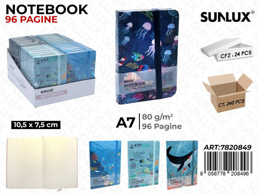 NOTEBOOK ASS. A7 10.5*7.5CM 96PAG. 80GR