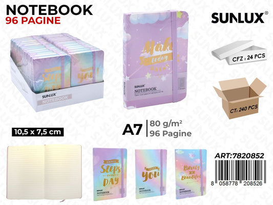 NOTEBOOK ASS. A7 10.5*7.5CM 96PAG. 80GR