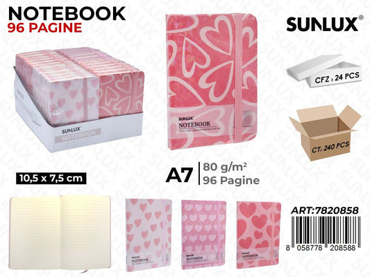 NOTEBOOK ASS. A7 10.5*7.5CM 96PAG. 80GR