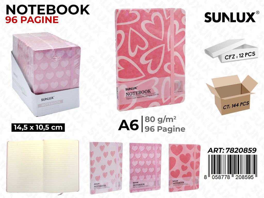 NOTEBOOK ASS. A6 14.5*10.5CM 96PAG. 80GR