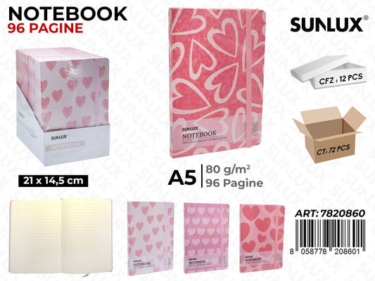 NOTEBOOK ASS. A5 21*14.5CM 96PAG. 80GR