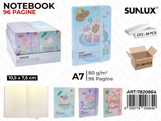 NOTEBOOK ASS. A7 10.5*7.5CM 96PAG. 80GR
