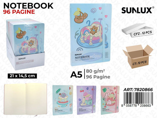 NOTEBOOK ASS. A5 21*14.5CM 96PAG. 80GR