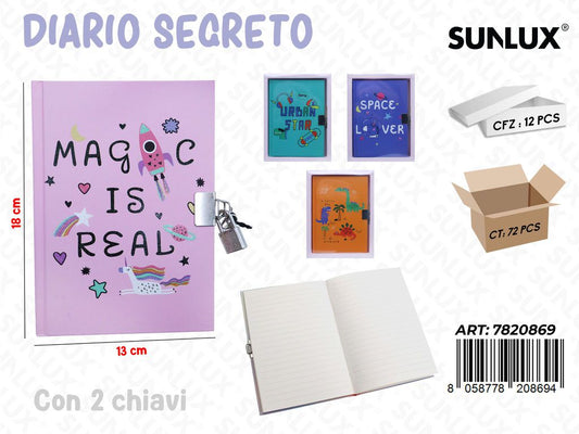Sunlux Diario Segreto Ass. 13*18CM
