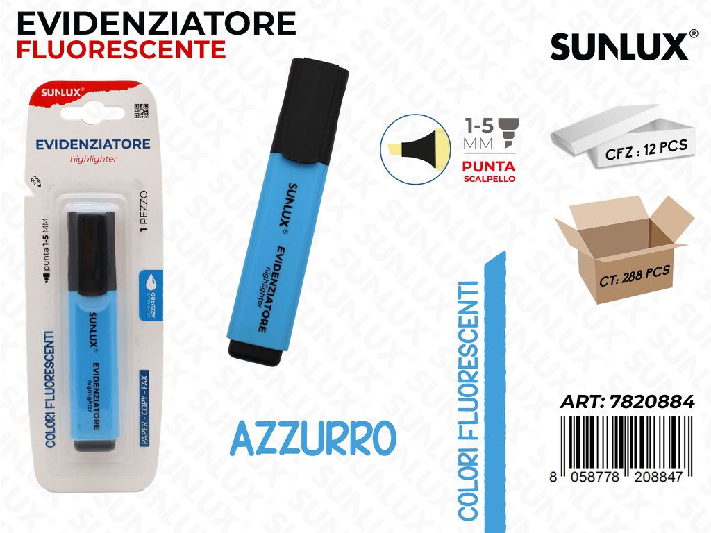 EVIDENZIATORE FLUO AZZURRO 1-5MM