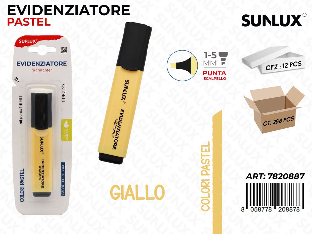 EVIDENZIATORE PASTEL GIALLO 1-5MM