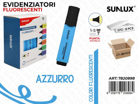 Sunlux Evidenziatore Fluo Azzurro 1-5MM