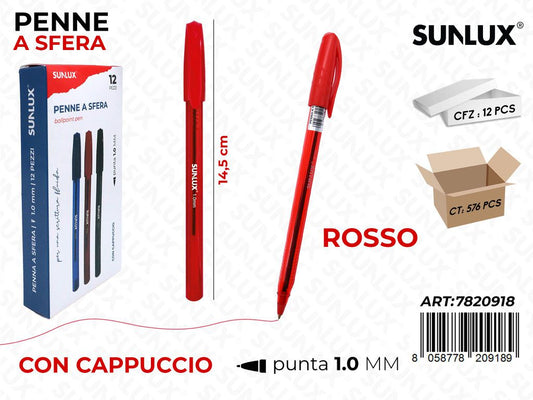 Sunlux Penna a Sfera Rosso 1.0MM