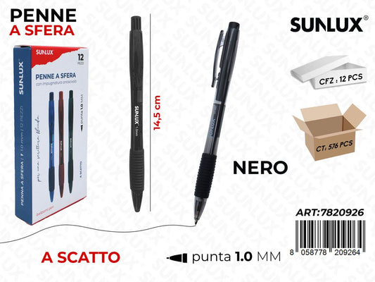 PENNA A SFERA A SCATTO NERO 1.0MM