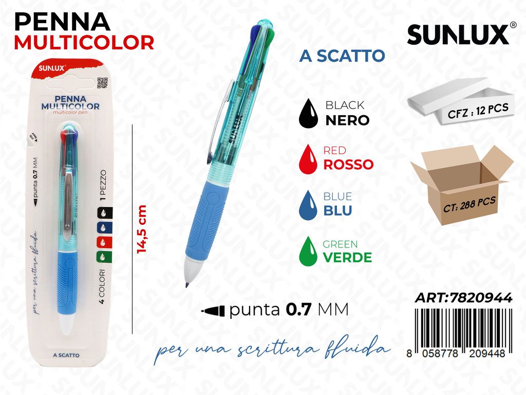 PENNA MULTICOLOR PUNTA 0.7MM 4COL.