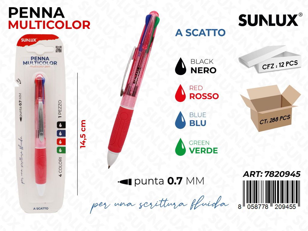 PENNA MULTICOLOR PUNTA 0.7MM 4COL.