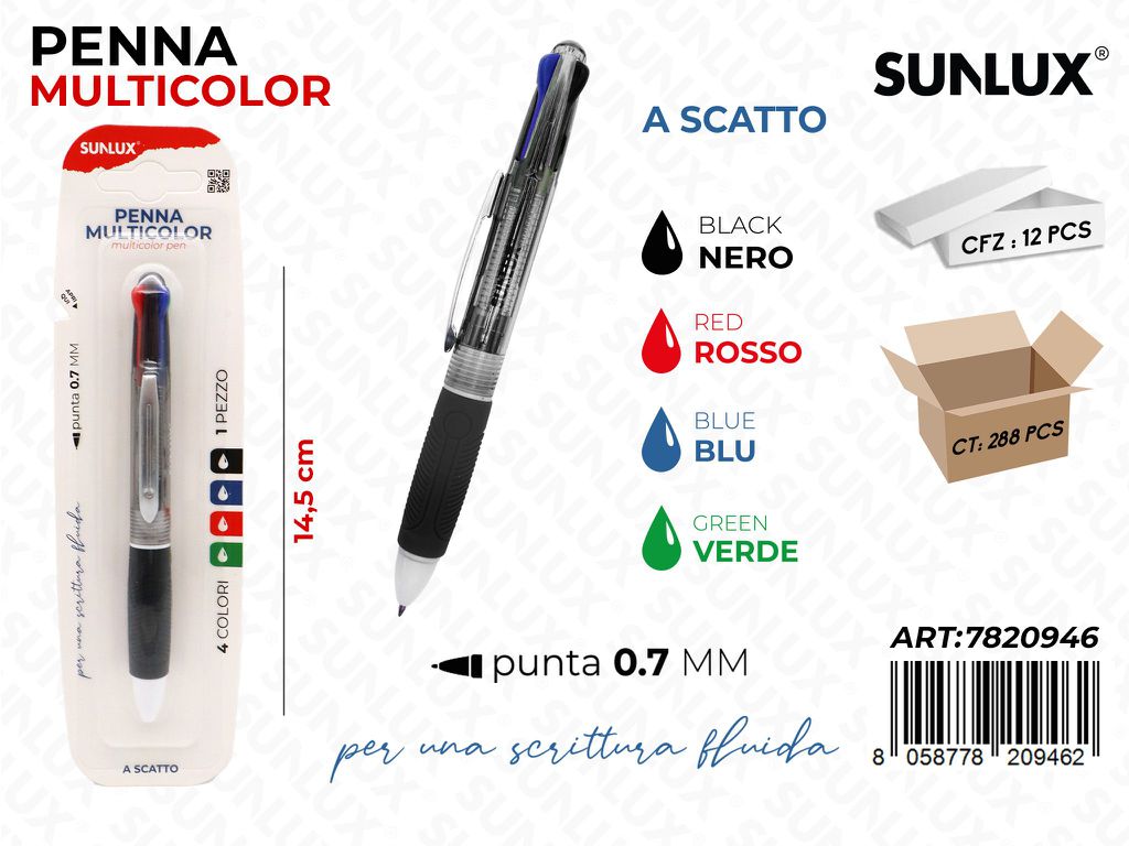 PENNA MULTICOLOR PUNTA 0.7MM 4COL.