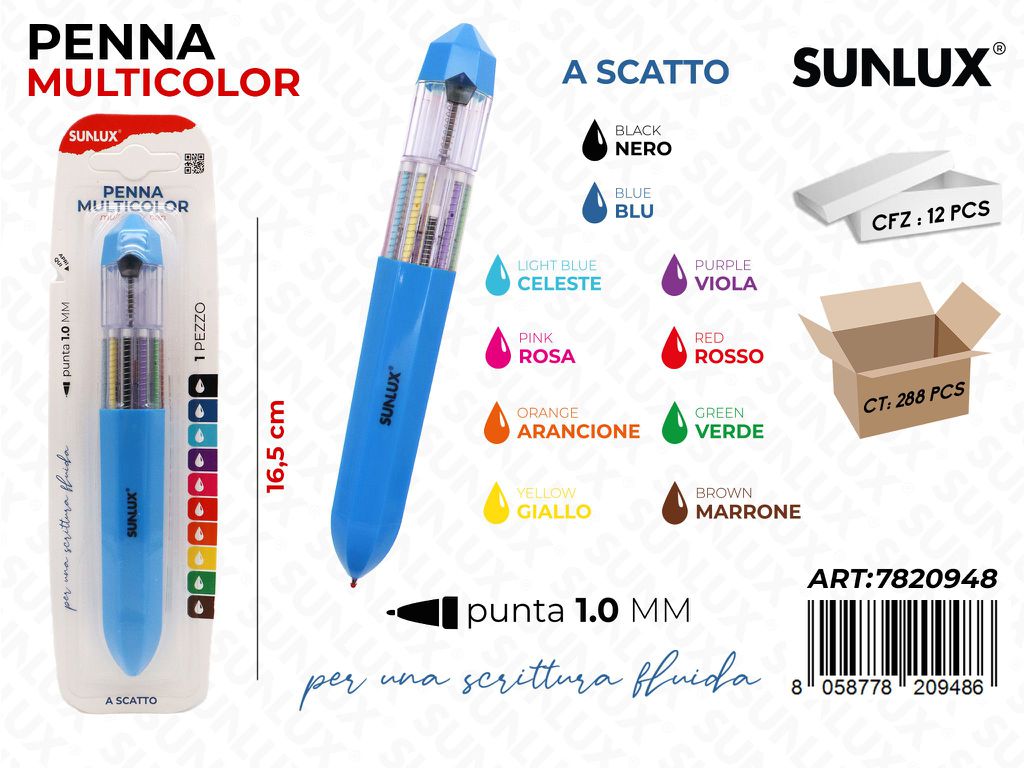 PENNA MULTICOLOR PUNTA 1.0MM 10COL.