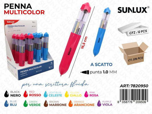 Sunlux Penna Multicolor Punta 1.0MM 10COL.