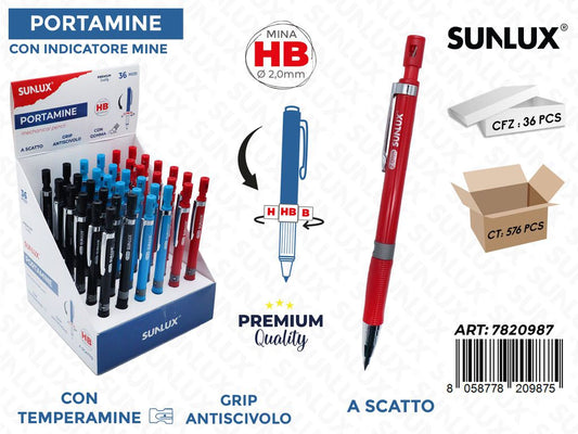 Sunlux Esp. Portamine a Scatto c/Temperamine Hb 2.0MM Ass.