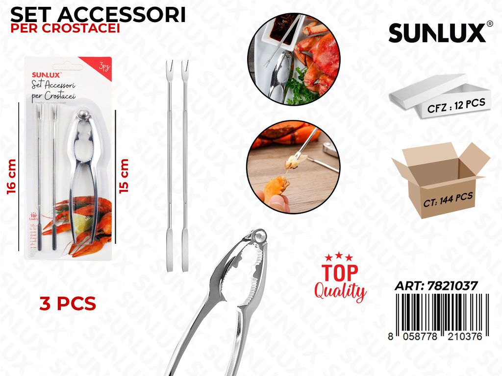 Sunlux Set Acc. per Crostacei 3PCS Ass.