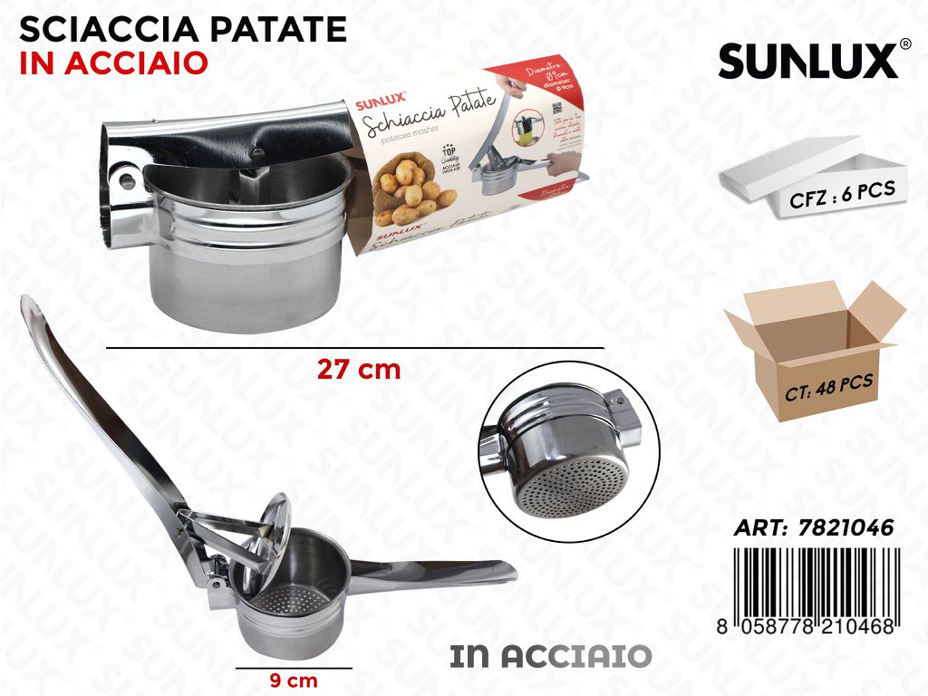 Schiaccia Patate in Acciaio D. 9CM