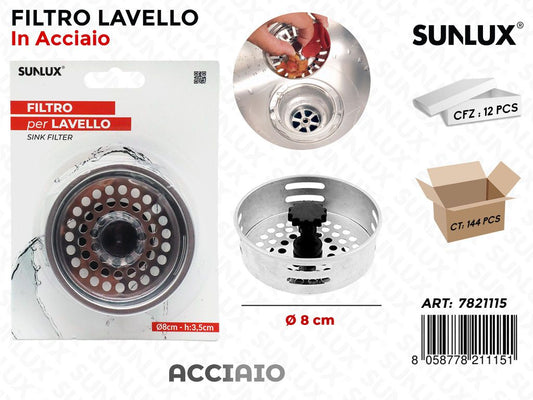 Filtro Lavello in Acciaio D. 8CM