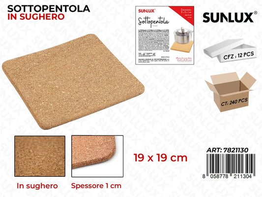 Sottopentola in Sughero 19*19*1CM