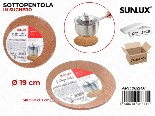Sunlux Sottopentola in Sughero D.19*1CM