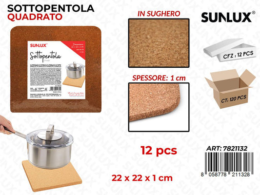Sottopentola in Sughero 22*22*1CM