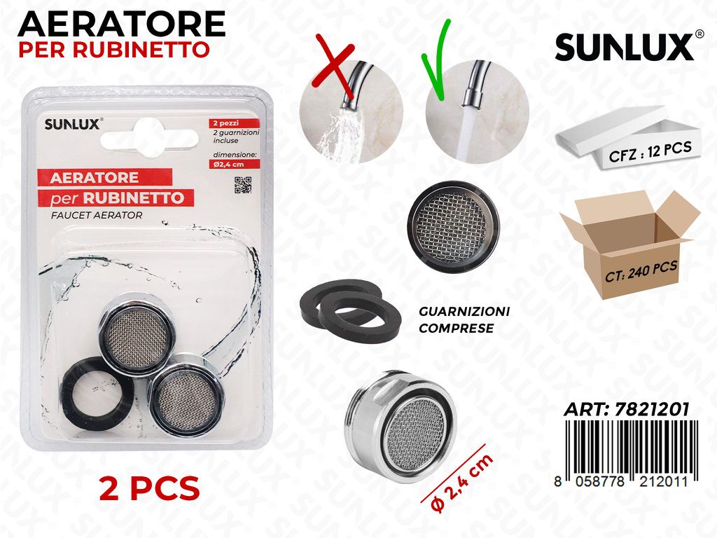 Aeratore Rubinetto Maschio 2.5CM 2PCS