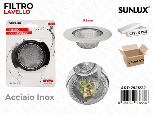 Filtro per Lavello Acciaio Inox D.9CM