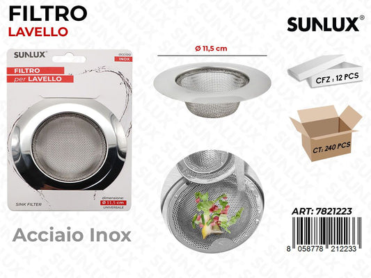 Filtro per Lavello Acciaio Inox 11.5CM / Pz da 12