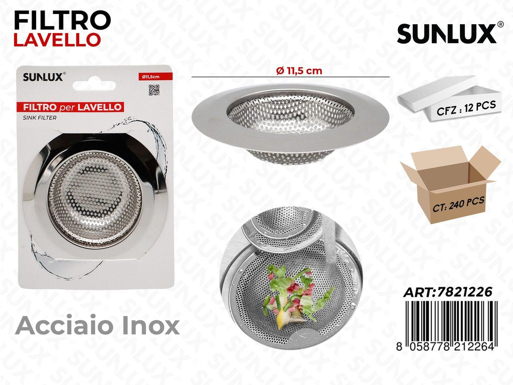 Filtro per Lavello Acciaio Inox D.11.5CM