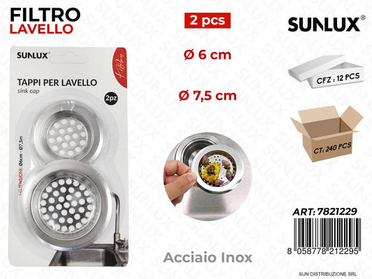 Filtro Lavello in Acciaio Inox 2PC Mis. Ass.