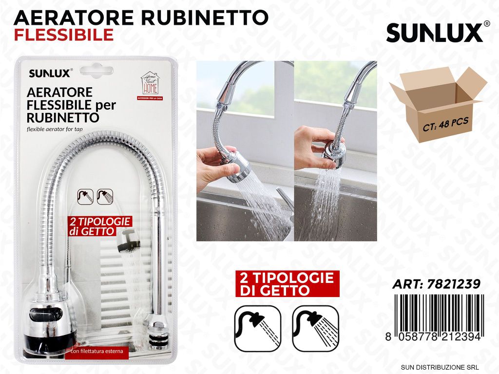 Aeratore Rubinetto Flessibile Doppio Getto