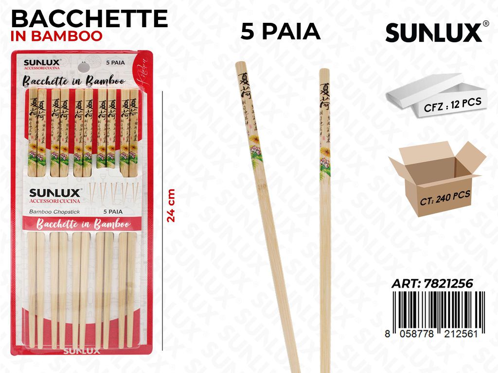 Bacchette in Bamboo 5PAIA 24CM