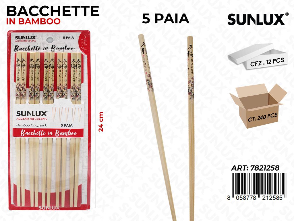 Bacchette in Bamboo 5PAIA 24CM