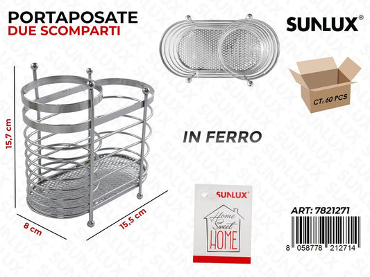 Sunlux Portaposate in Ferro 2 Scomp. 15.5*15.7*8CM