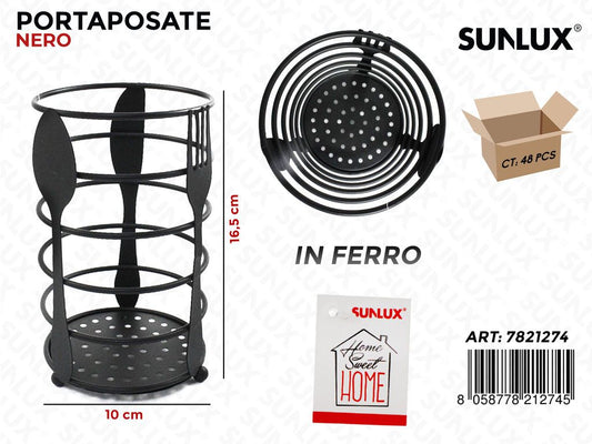 Portaposate in Ferro Nero D.10*16.5 Cm