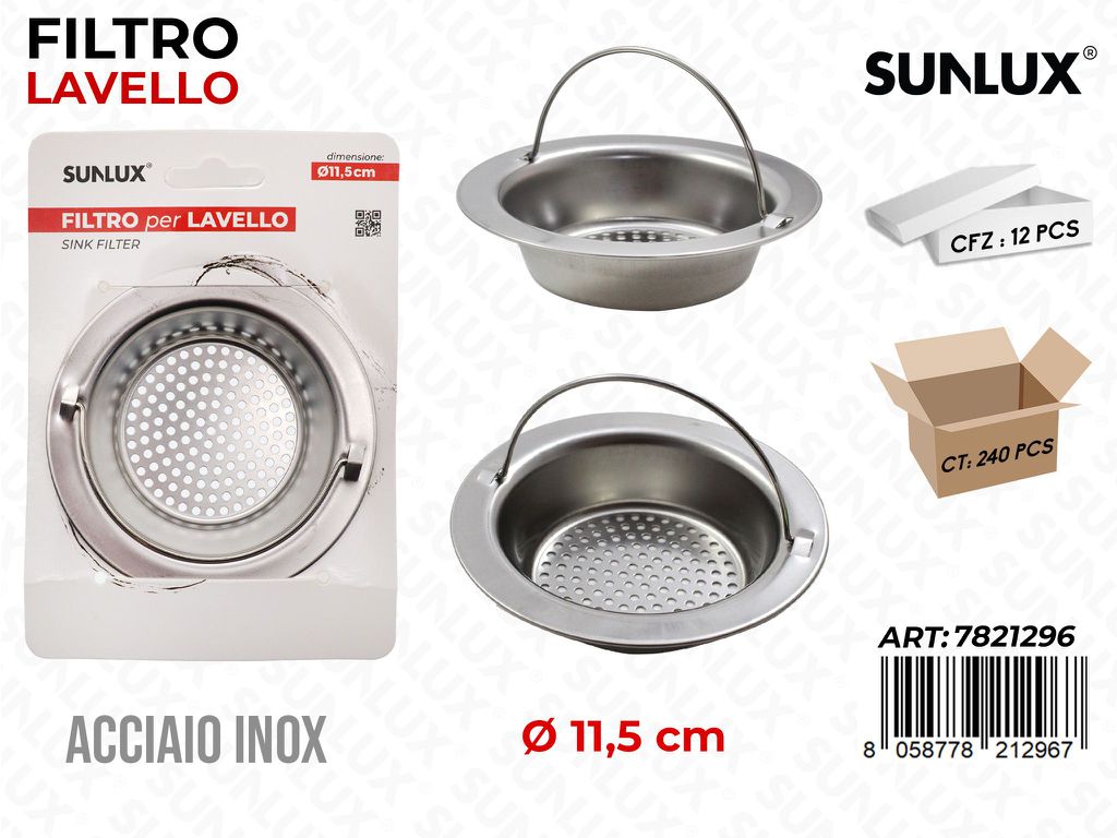 Filtro Lavello Acciaio Inox D. 11.5CM