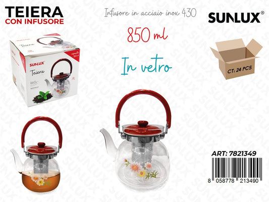 Teiera con Infusore Vetro-acc. 430 850ML / Pz da 6