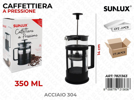 Caffettiera a Pressione 350ML Acciaio 304