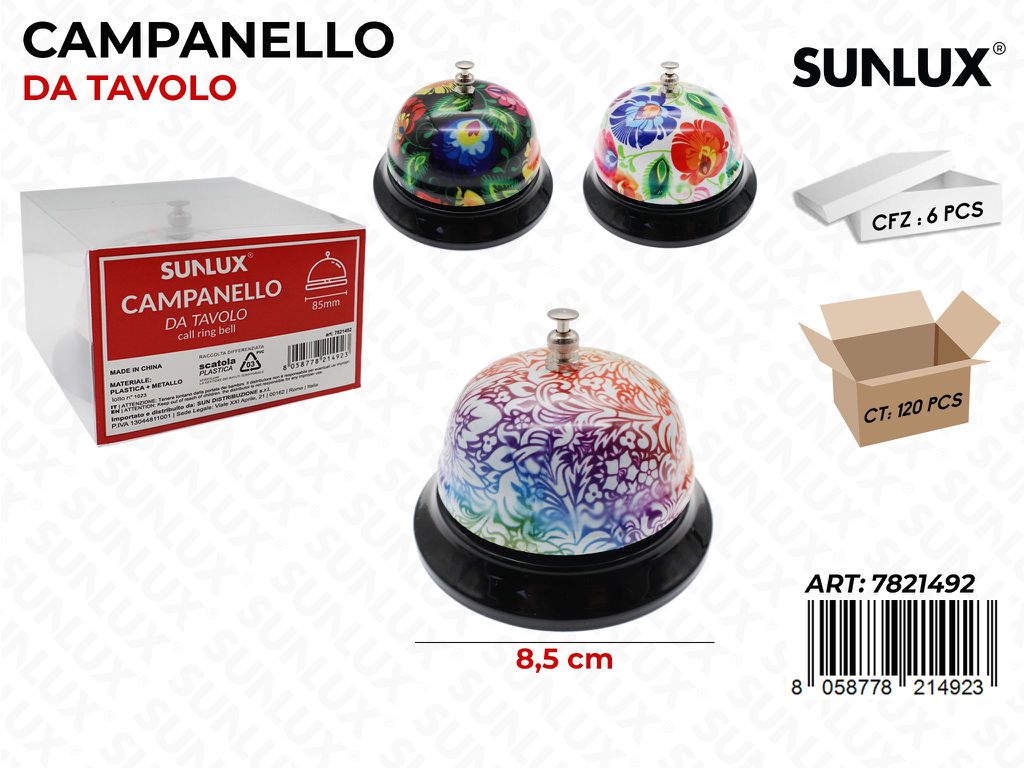 Campanello da Tavolo in Metallo Fant. 8.5CM