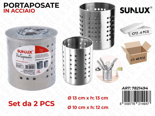Set 2PSC Portaposate in Acciaio Mis. Ass.