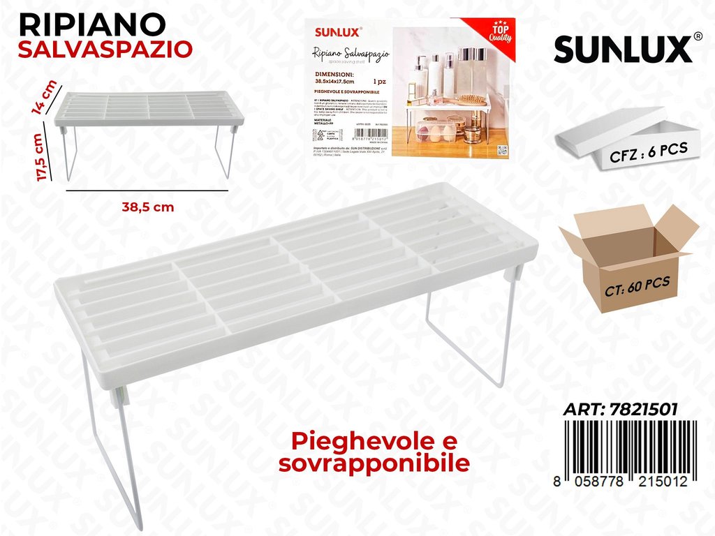 Sunlux Ripiano Salvaspazio Pieghevole 38.5*17.5*14CM