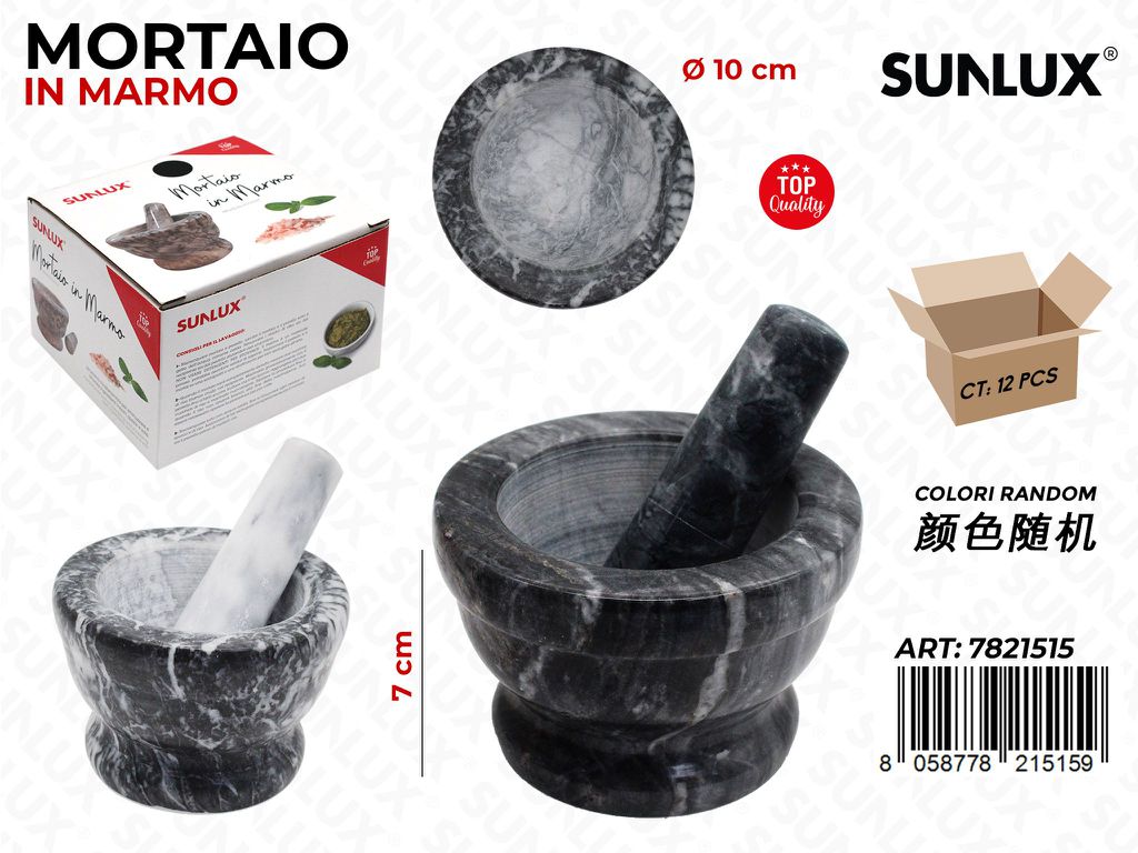 Sunlux Mortaio in Marmo Ass. D.10*7CM