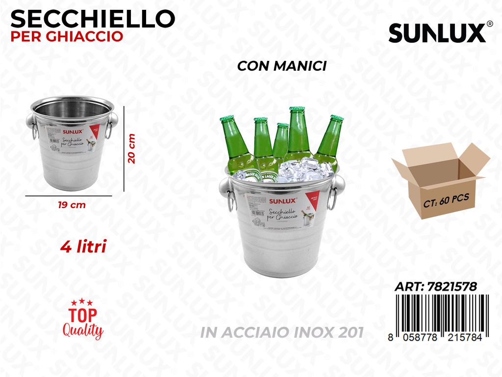 Secchiello per Ghiaccio Inox 201 19*20CM 4LT