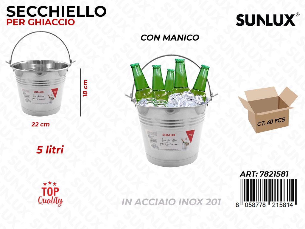 Secchiello per Ghiaccio Inox 201 22*18CM 5LT