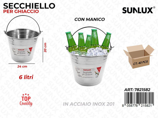 Secchiello per Ghiaccio Inox 201 24*20CM 6LT