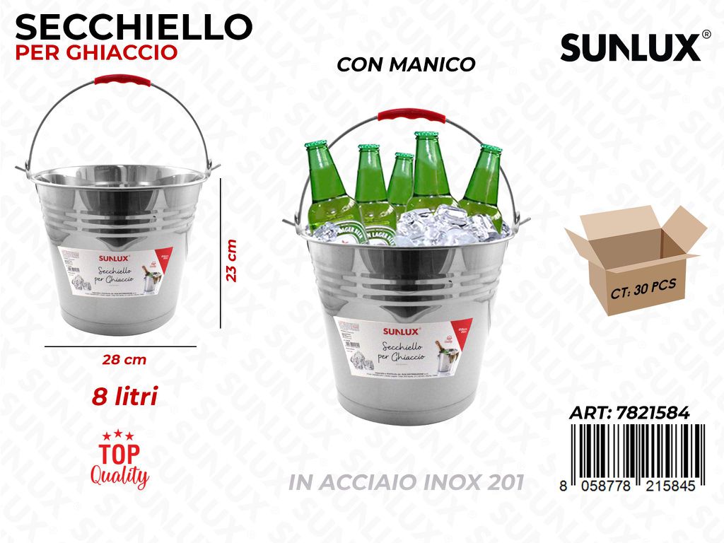 Secchiello per Ghiaccio Inox 201 28*23CM 8LT