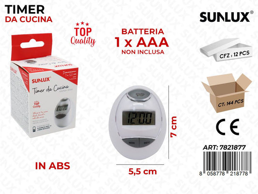 Sunlux Timer da Cucina in Abs 7*5.5CM / Pz da 12