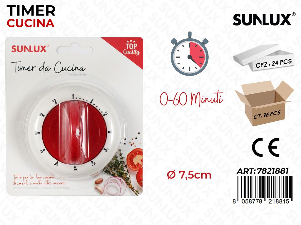 Sunlux Timer da Cucina 0-60MIN D.7.5CM