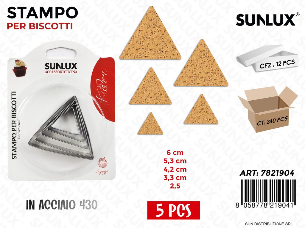 Stampo per Biscotti in Acciaio 430 5PCS Mis. Ass.