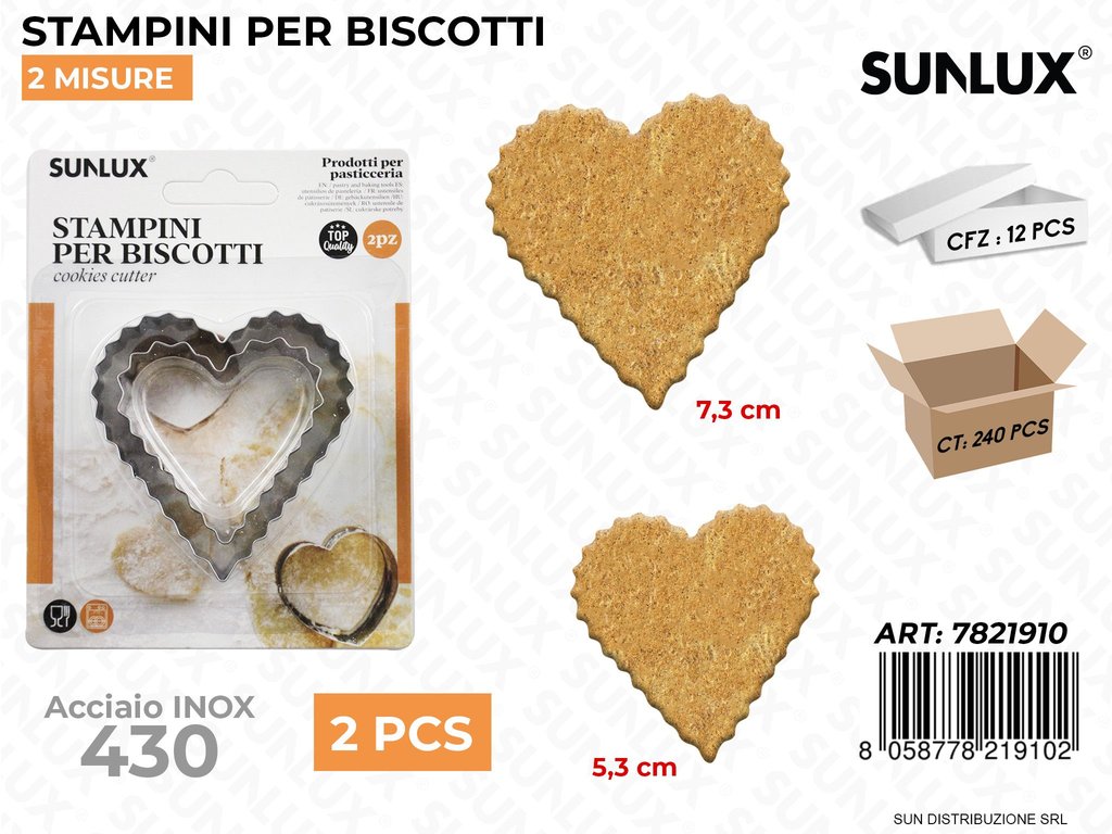 Stampi per Biscotti Acciaio 430 2PCS Mis Ass.